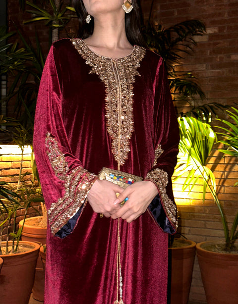 MAROON KAFTAN