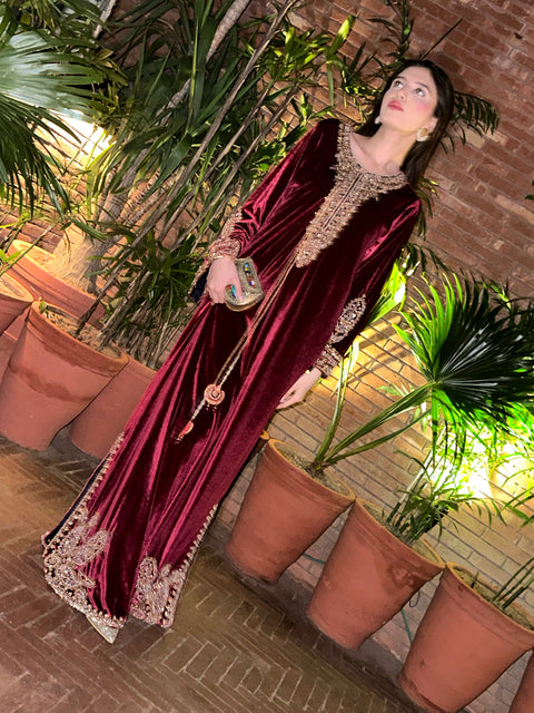 MAROON KAFTAN